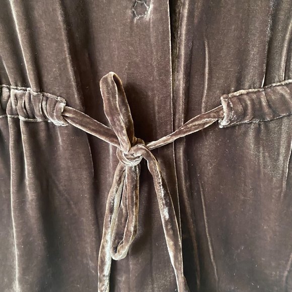 J Jill silk blend chocolate brown velvet jacket hooded women XSP - Picture 5 of 9